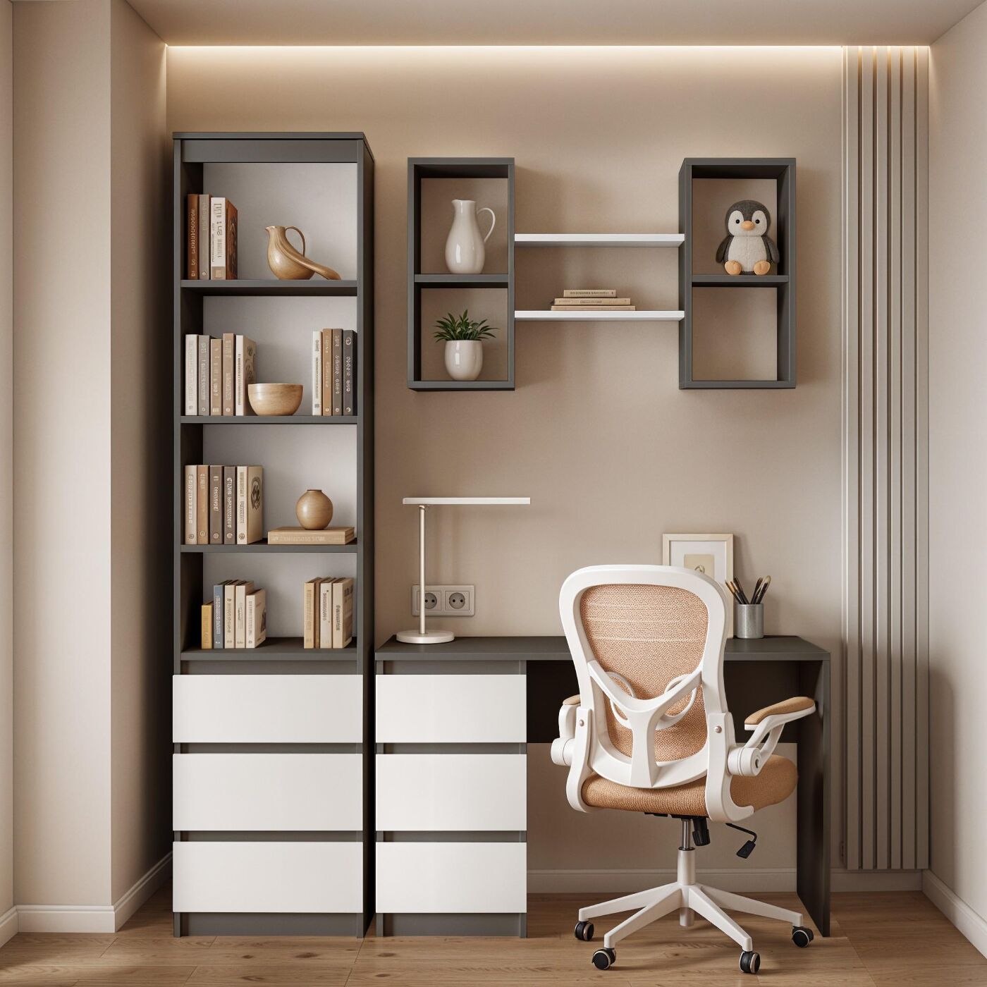 Multifunctional modular furniture in a contemporary living space